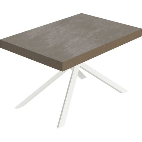 Tavolo Allungabile 120/224x90 cm Niket Tortora Gambe Bianche