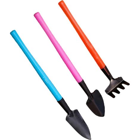 3pièces Outils Jardinage Pelle Petit Râteau et Truelle Mini Outils pour Plantes Intérieur Couleur Aléatoire (1/5)