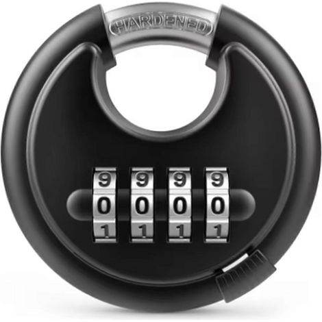 Cadenas à combinaison à 4 chiffres avec anse en acier trempé pour abris de jardin, box de stockage, etc. (1/5)