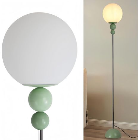Lámpara de pie multibola metal verde esfera blanca E27 (1/5)