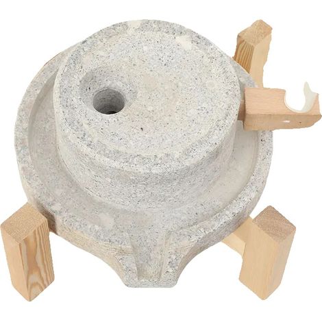 Steinmühle, Naturstein- und Holzmaterialien, 15 cm Höhe, Manuelle Mahlart, Kompatibel mit Körnern wie Sojabohnen, Langsame Mahlprozess (1/5)
