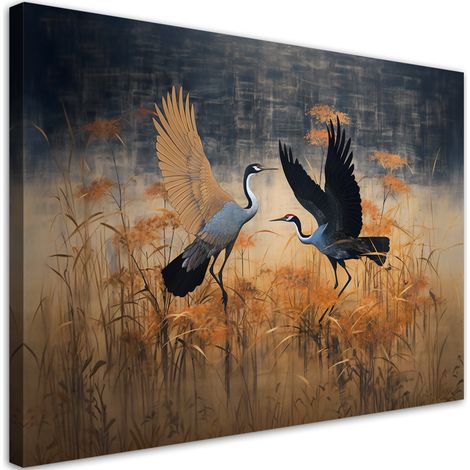 Canvas print, Crane Birds Abstract - 60x40 (1/5)