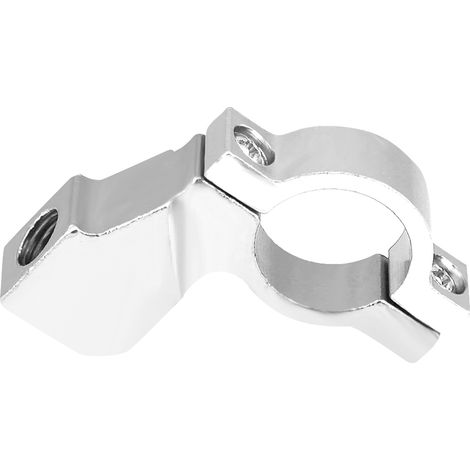 Adaptateur support rétroviseur moto guidon 10mm fixation pince argenté (1/5)