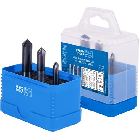 PFERD TOOLS Set de fraises à ébavurer VHM 3 pièces Ø 6/8/10 mm 90° TiAlN tige HB Universal Line chanfreiner ébavurer (1/5)
