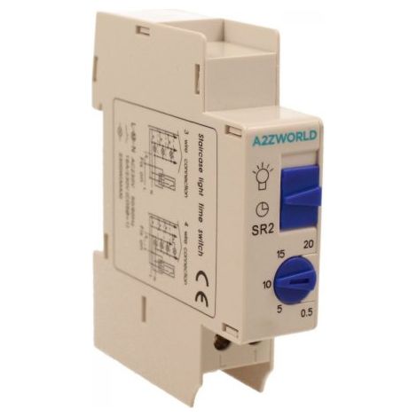 Relè Temporizzatore Modulare, Timer Per Luce Scale, 1M 0,5Min / 20Min 16A AC 230V, IP20 IEC60730-2-7 SR2