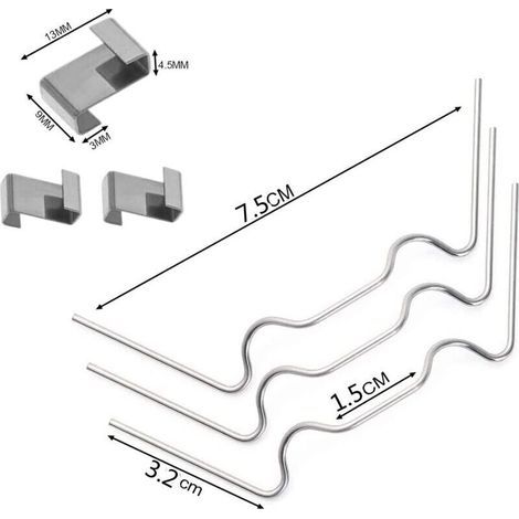 120 Pièces Attaches de Serre pour Verre Acier Inoxydable avec 60 Clips W et 60 Clips Z (1/3)