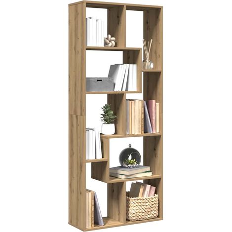 Room Divider Bookcase Artisan Oak 67x25x161.5 cm Engineered Wood vidaXL