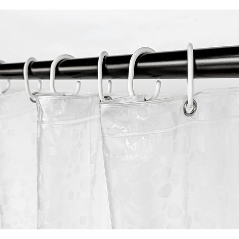 Rideau de Douche in PVC trasparente 3D resistente all'umidità con 12 uncinetti impermeabile 180 cm x 200 cm - AUTRES (1/4)