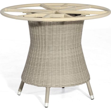 Tischgestell Base-Polyrattan 90 cm rund Alu/KS stone-grey