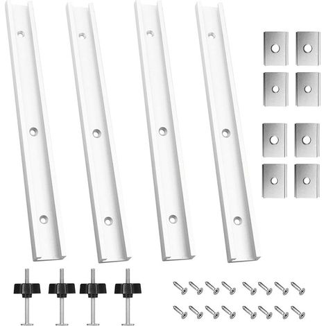 4 Pièces 400 mm Rail de Guidage en T Aluminium avec Écrou Coulissant M6 et M8, Woodworking Alliage D'aluminium Rail Bar Slider Woodworking T-Slot Mitre Track Fente De Montage De Gabarit avec Vis (1/5)