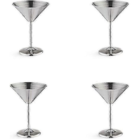 Ensemble de 4 verres à martini en acier inoxydable, 24 cl, incassables, finition miroir (1/4)