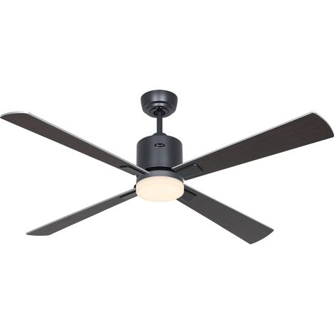 Ventilateur de plafond ECO NEO III 132, Gris basalte - Wengé/Argent, Wi-Fi et éclairage (1/2)
