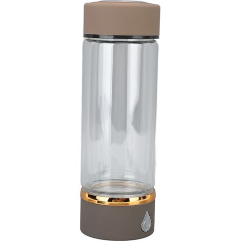 Bouteille d'eau riche en hydrogène, portable et rechargeable, pour la santé, idéale pour la maison, les voyages et le bureau (couleur café). (1/5)