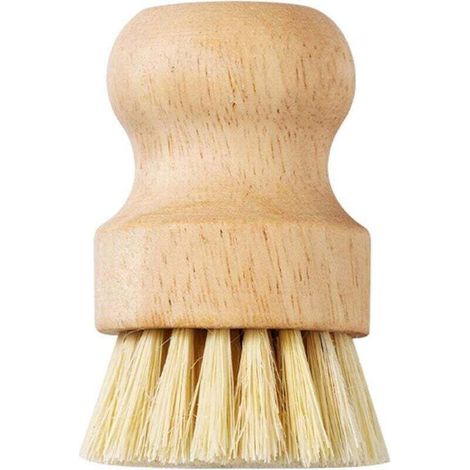 Brosse vaisselle en bois, accessoire de nettoyage en bambou et sisal pour évier de cuisine, écologique et durable pour usage domestique (1/4)