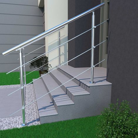 Stainless Steel Handrail Safety with 3 Cross Bars, 150cmx106cm for Indoor amd Outdoor (1/5)