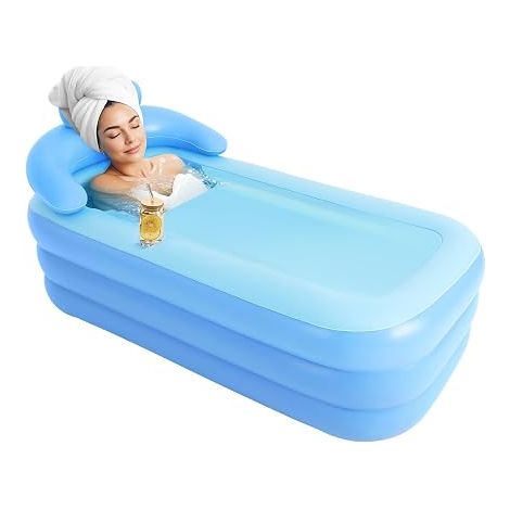 Baignoire gonflable, en PVC, pliable, pour adulte, mobile, portable, pour spa, bains de glace, camping, 160 x 84 x 64 cm (1/5)