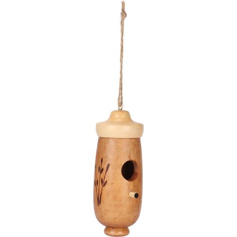 Maison de colibri en bois suspendue à l'extérieur, pour décoration de jardin intérieur et extérieur, fond avec anneau (1/5)