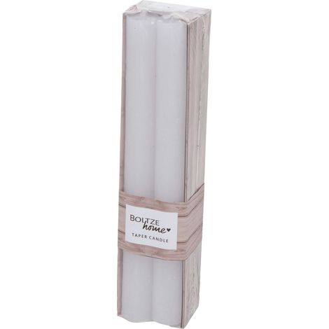 Boltze Stabkerze Melia 4-teilig weiß 2,5 cm / Höhe 20 cm, 4 Kerzen