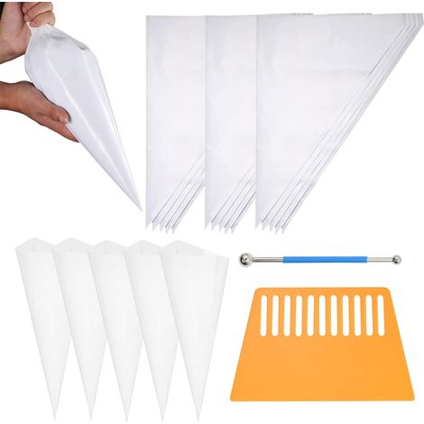20 Pièce Sac de Mortier, Poche à Jointer, Sacs de Coulis, Sac de Scellant de Ciment, Sacs de Remplissage de Joints avec Grattoir et Lisseur de Joints pour Sceller et Joints (1/5)