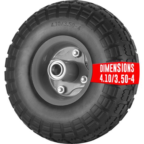 Euro Vanadium – Roue pleine increvable pour diable 10' – Ø 260 mm – Alésage 20 mm – Polypropylène et mousse polyuréthane – Capacité 130 kg