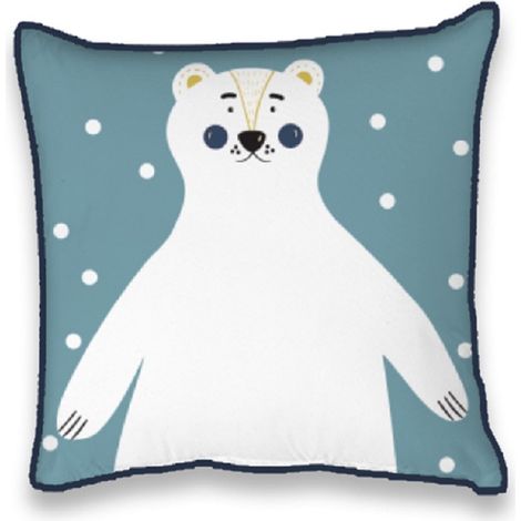 Coussin enfant imprimé en coton 40x40cm (1/4)