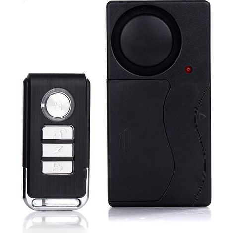 Alarme antivol sans fil à détection de vibrations, sirène 110 dB avec télécommande, dispositif de sécurité pour vélo, moto, voiture, porte et fenêtre (1/5)