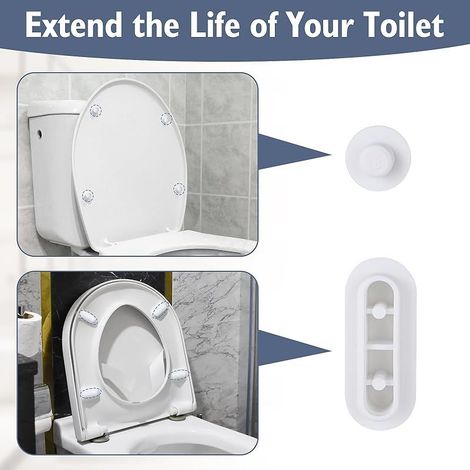Lot de 12 tampons pour siège de WC, 8 anneaux et 4 pour abattant WC, pour la maison, le bureau, l'hôtel (1/4)