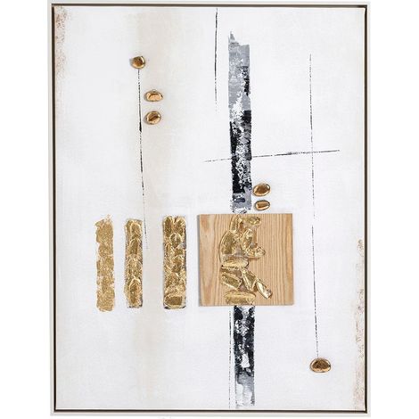 Tableau peinture à l'huile sur toile,peinte à la main abstraite avec cadre en bois - Longueur 60 x Profondeur 4 x Hauteur 80 cm (1/4)