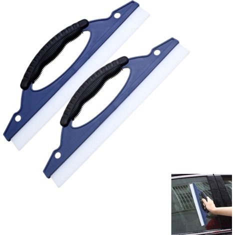 Ensemble de 2 balais plats pour lavage de vitres avec conception douce pour nettoyer les surfaces sans les rayer couleur bleue (1/5)