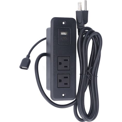 Prise électrique encastrée avec ports USB Type C, charge rapide PD20W, prise murale affleurante, fiche US 110V pour bureau et maison (1/5)