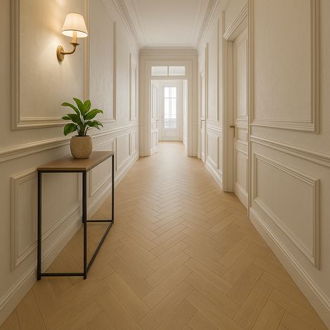 Parquet massif chêne - Baton rompu - Huilé naturel - largeur 9cm - épaisseur 1,6cm - Longueur 70cm rares noeuds (max 5mm) et sans aubiers 100% FSC (1/2)