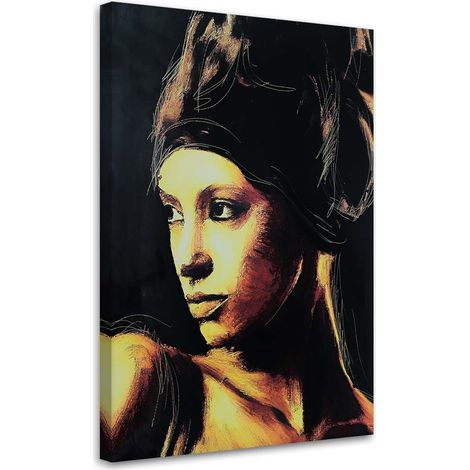 Tableau sur toile Femme africaine marron 60x90 (1/5)