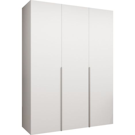 Armoire Hartford 536, Blanc, 202x150x52cm, Portes d'armoire: Avec des charnières, Nombre d'étagères: 0 (1/5)