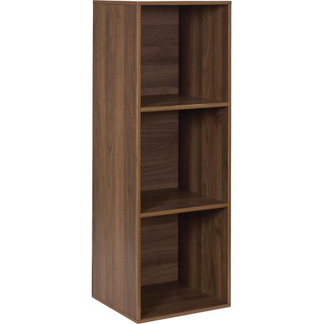 Étagère de Rangement Modulable 3 Compartiments en Bois MDF - Idéale pour Petits Espaces - Parfaite pour Livres et Objets Déco - Marron - 34X97,8X31,8 cm (1/5)