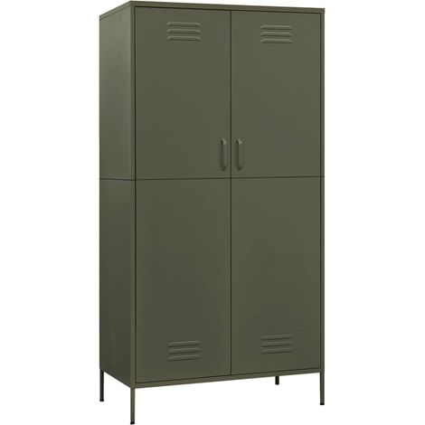 Maison Exclusive - Armadio Verde Oliva 90x50x180 cm in Acciaio