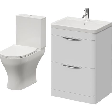 Oslo Gloss White 1150mm Vanity and Jubilee Toilet Suite with Anya Basin - 1150mm - Oslo Standard Handle