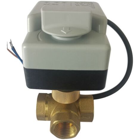 Vanne bille actionneur électrique AC220V DN15 3 voies 3 fils 2 commandes (1/5)