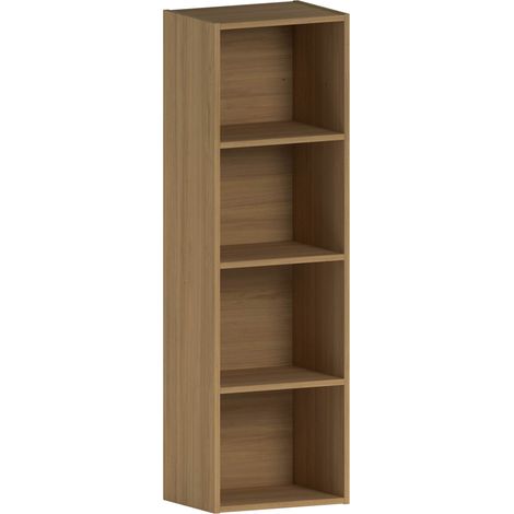 Oxford 4 Tier Cube Bookcase Shelving Storage Unit, Oak