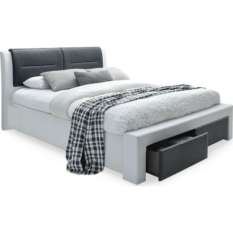 Cama Houston 1580 , Doble, 140x200, Cuero ecológico, Somieres, 153x225x100cm (1/2)