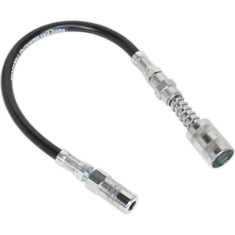 Sealey Flexible Rubber Grease Gun Delivery Hose with 4-Jaw Connector & Quick Release Coupling 300mm GGSF300 (1/2)
