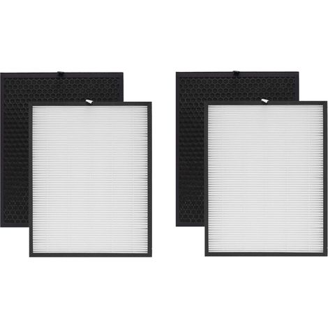 Trade-Shop 4in1 Filter-Set (2x HEPA-Filter + 2x Aktivkohlefilter) kompatibel mit Philips AC3256/10 AC3259/10 AC4550/10 ersetzt FY3432/10 FY3433/10 (1/3)