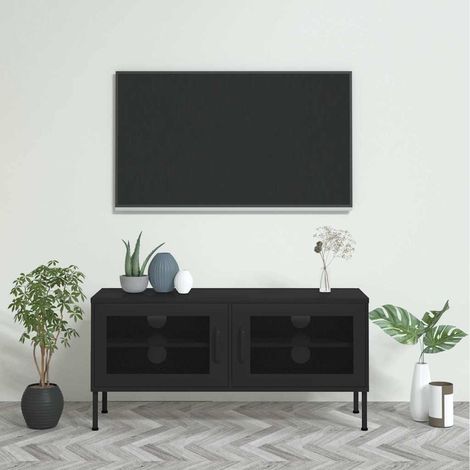 TV-Schrank Schwarz 105x35x50 cm Stahl (1/5)