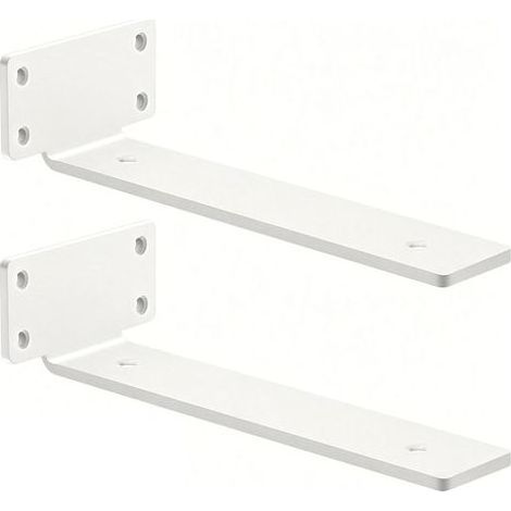 Lot de 2 Equerre Etagere Murale (Blanc 30 cm),Supports Pour étagères Lourdes Industrielles,Equerre Charge Lourde,Supports en L,4 mm d'épaisseur avec Vis (1/5)
