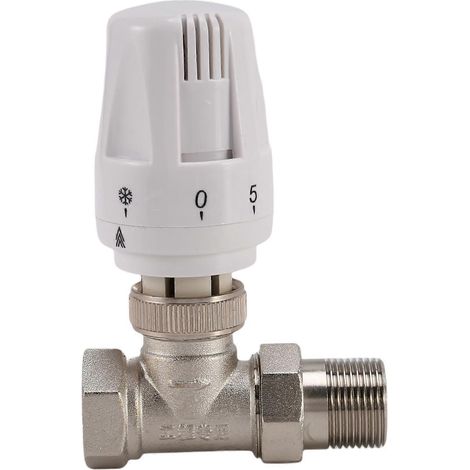 Robinet thermostatique de radiateur en laiton 3/4 pouce, type droit DN20, vanne de régulation automatique de la température pour chauffage au sol (1/4)