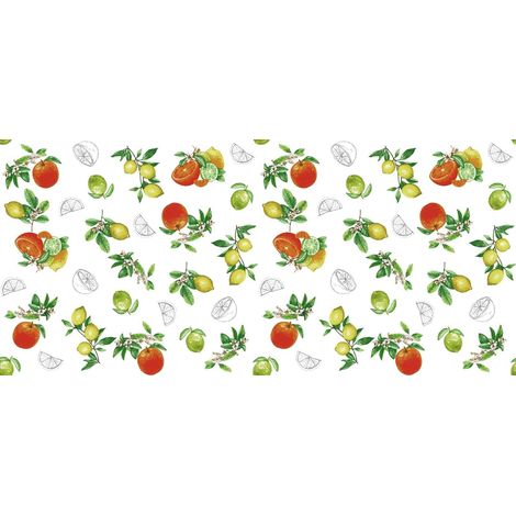 nappe toile cirée rectangulaire Citronelle 140 cm x 180 cm eckig – nappe imperméable et anti tache style vintage pour table de cuisine, salle à manger ou jardin – contact alimentaire (1/2)