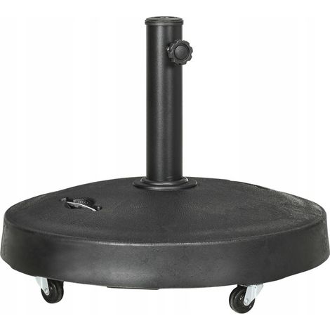 Soporte para paraguas Outsunny de 23,5 kg con ruedas, Ø38/48 mm, negro (1/5)