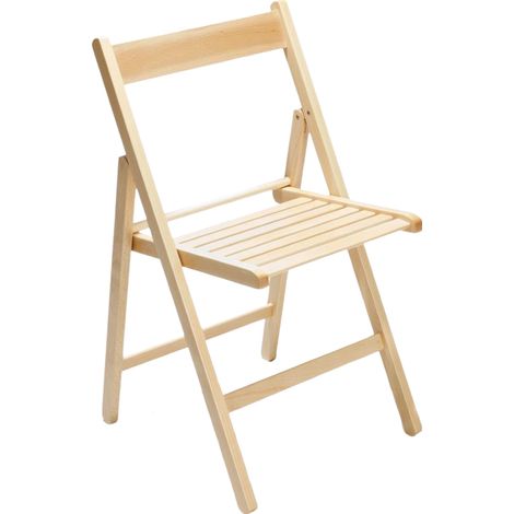 Marvin Sedia in Legno Pieghevole Birreria Colorata Interno o Esterno Salvaspazio Richiudibile da Campeggio Giardino Cucina Legno Massello Di Faggio Naturale - 1 Sedia