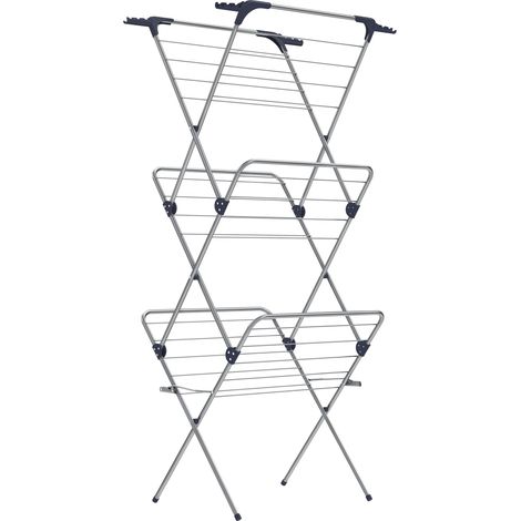SONGMICS Stendibiancheria Verticale a Torre, Stendino Pieghevole e Salvaspazio, Struttura in Acciaio, 46 x 70,5 x 155 cm, Stenditura di 20 m, Uso Interno ed Esterno, Grigio LLR720G01 (1/4)