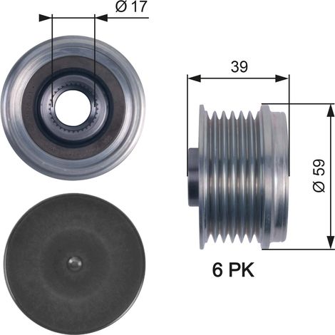 Poulie roue libre, alternateur Gates OAP7113 ALFA ROMEO 62 04 229 62 04 286
