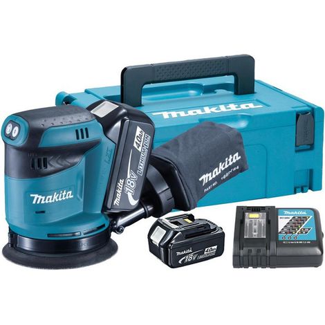 Makita – Ponceuse excentrique sans fil 18V – 2 batteries 4.0Ah – Chargeur inclus – Vitesse réglable 7000-11000 tr/min – Fixation Velcro 125mm (1/6)